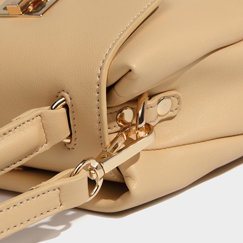 Top-Griff-Tasche für Damen, schlichte Vintage-Umhängetasche aus weichem Leder