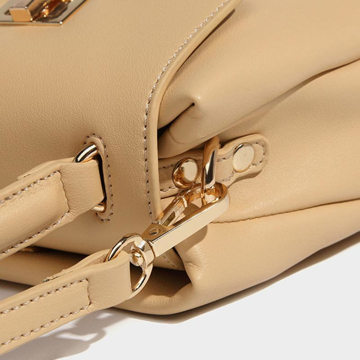 Top-Griff-Tasche für Damen, schlichte Vintage-Umhängetasche aus weichem Leder