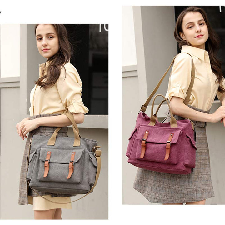 Große Kapazität Damen Canvas Tote Casual Crossbody Schulter Handtaschen Messenger Bag
