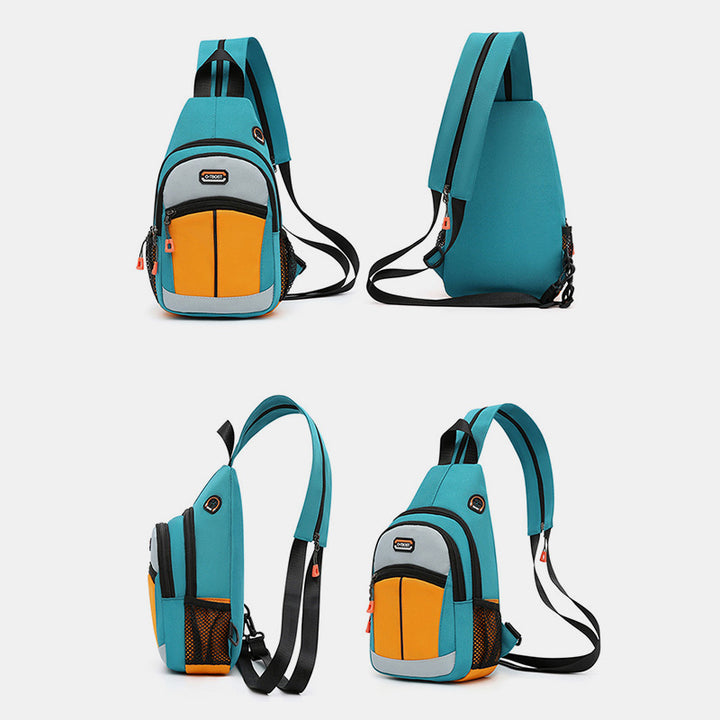 Mini-Schulterrucksack mit Farbblock-Design, Umhängetasche, Tagesrucksack für Damen und Herren