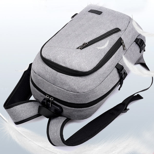 Diebstahlsicherer Reise-Business-Rucksack mit Schloss und USB-Ladeanschluss