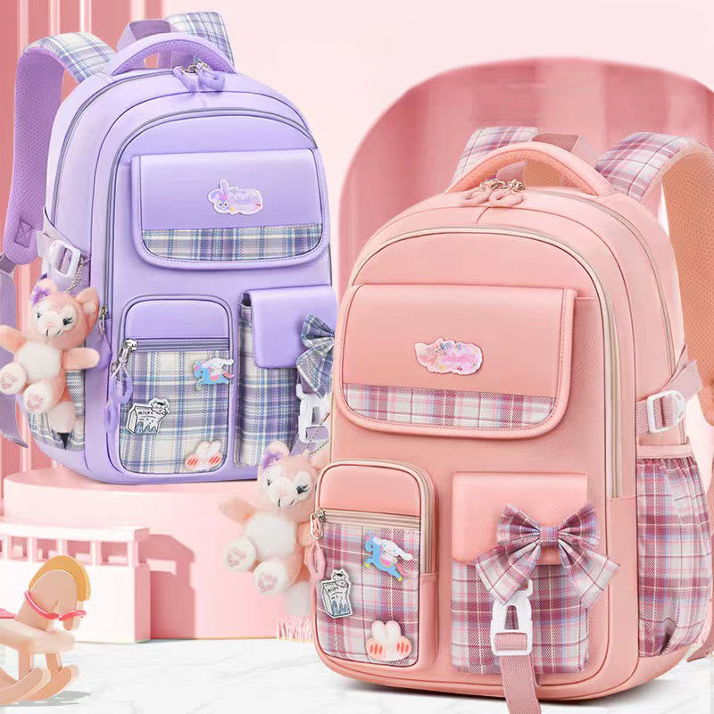 Rucksack für Mädchen, kräftiger Cartoon-Anhänger, leicht, große Kapazität
