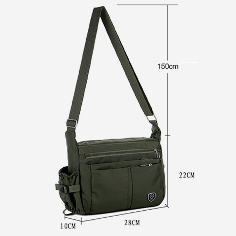 Leichte Umhängetasche aus Nylon mit mehreren Taschen für Herren