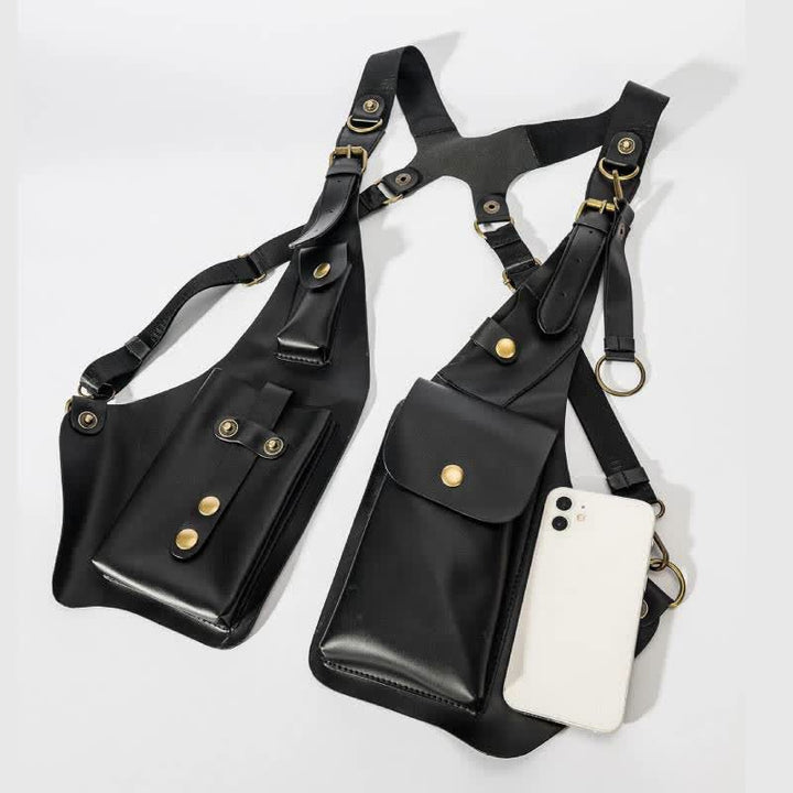 Vintage Leder versteckt Unterarm Gurt Brieftasche Tasche Schulter Holster Tasche