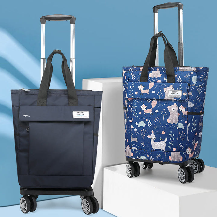 Rolltasche für kurze Reisen, leichte Einkaufshandtasche mit Zugstange
