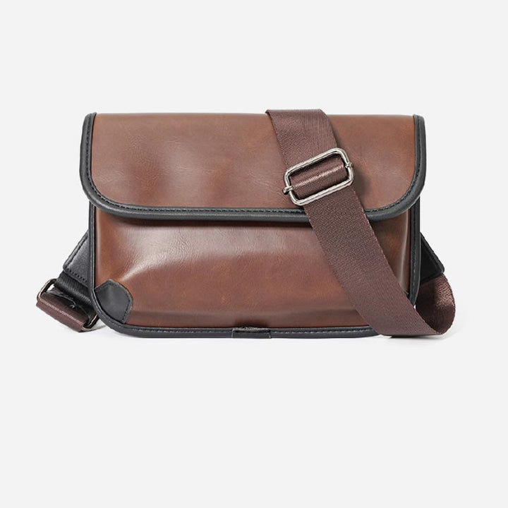 Umhängetasche für Unisex, minimalistische, quadratische Schultertasche aus PU-Leder
