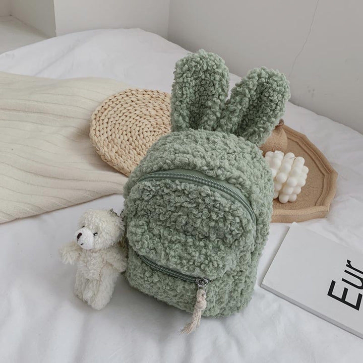 Multi-Trage-Rucksack für Babys/Kleinkinder mit Kaninchenohren aus Plüsch, Mini-Rucksack für Jungen und Mädchen