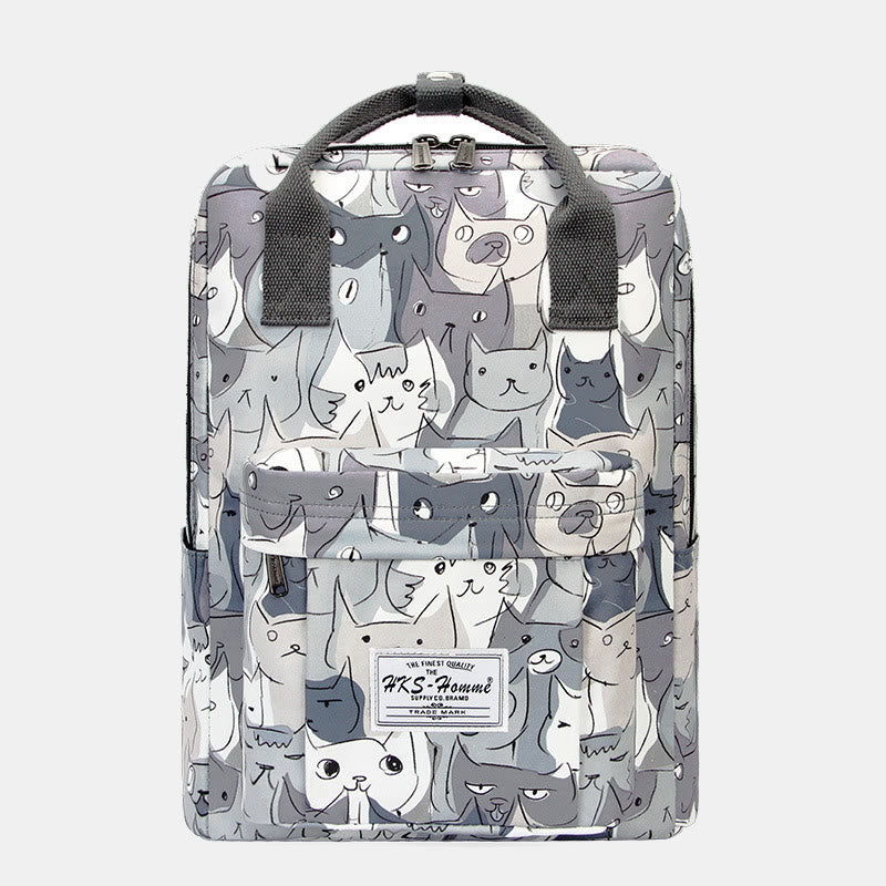 Mehrfarbig bedruckter Laptop-Rucksack, 15,6 Zoll, College-Schule, Büchertasche, Reise-Tagesrucksack