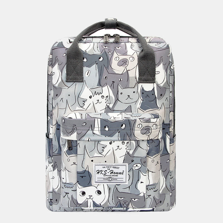 Mehrfarbig bedruckter Laptop-Rucksack, 15,6 Zoll, College-Schule, Büchertasche, Reise-Tagesrucksack