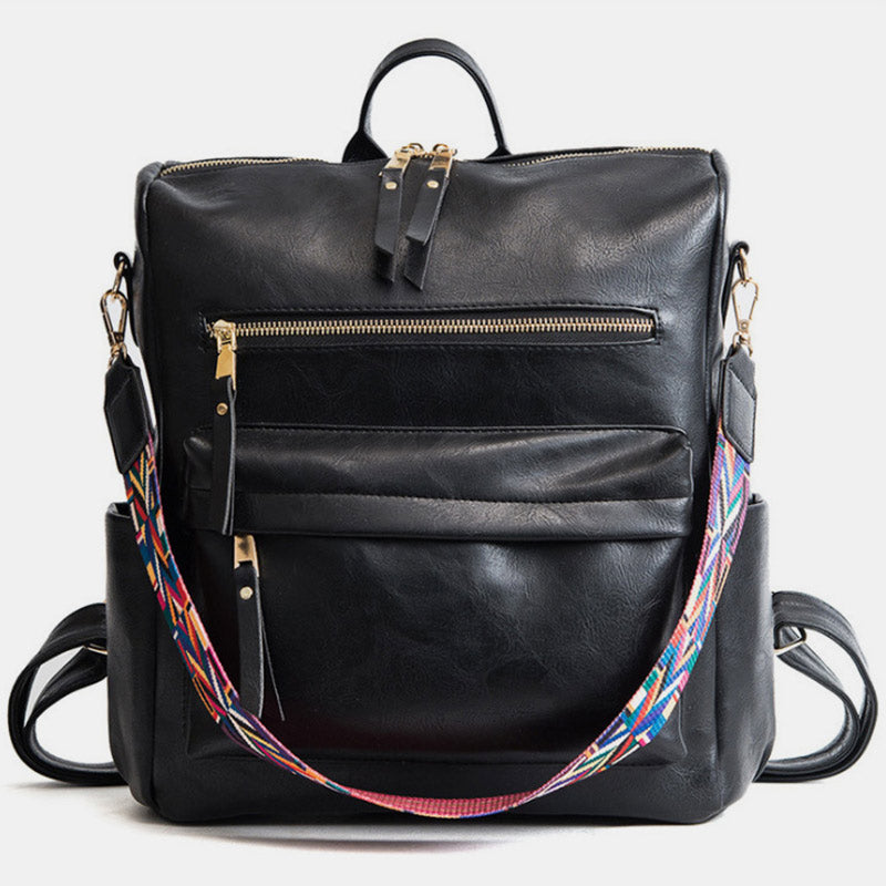 Großer Schulrucksack aus Leder