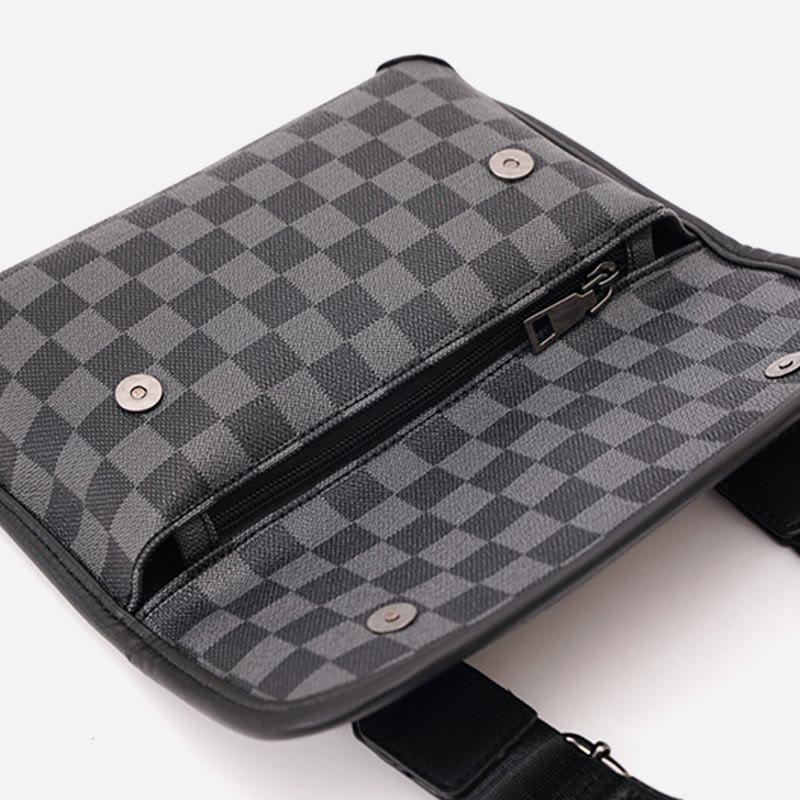 Umhängetasche für Unisex, minimalistische, quadratische Schultertasche aus PU-Leder