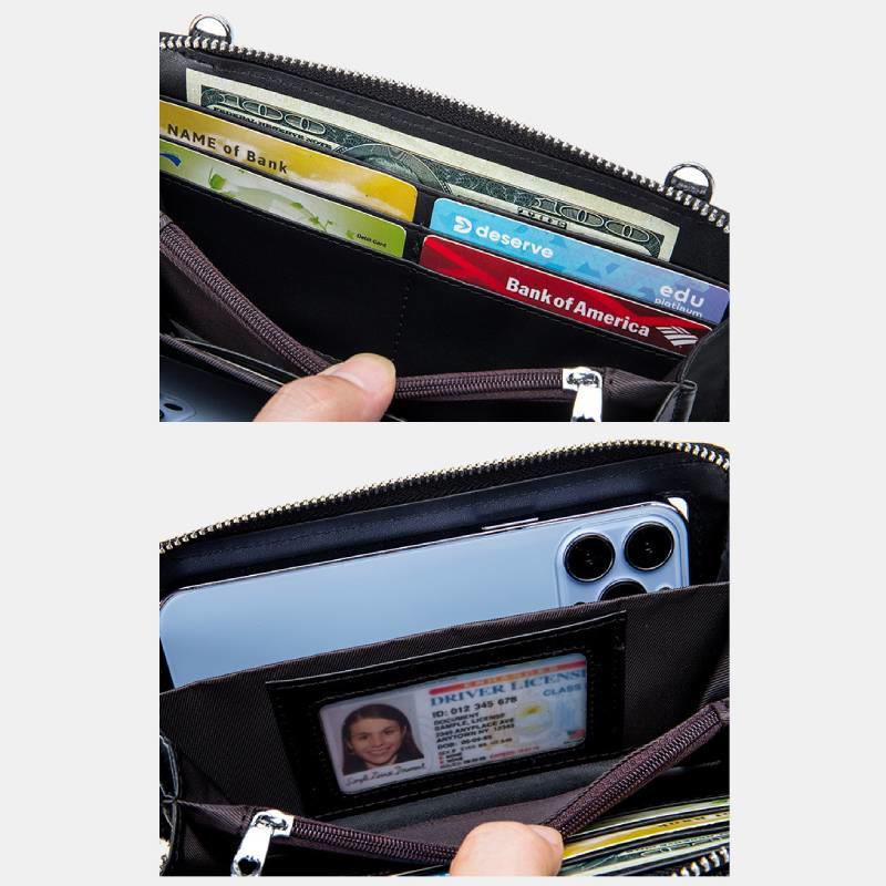 Echtes Leder Touchscreen Telefon Tasche Brieftasche Umhängetasche