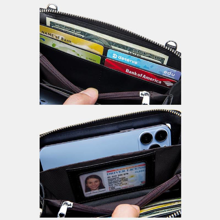 Echtes Leder Touchscreen Telefon Tasche Brieftasche Umhängetasche
