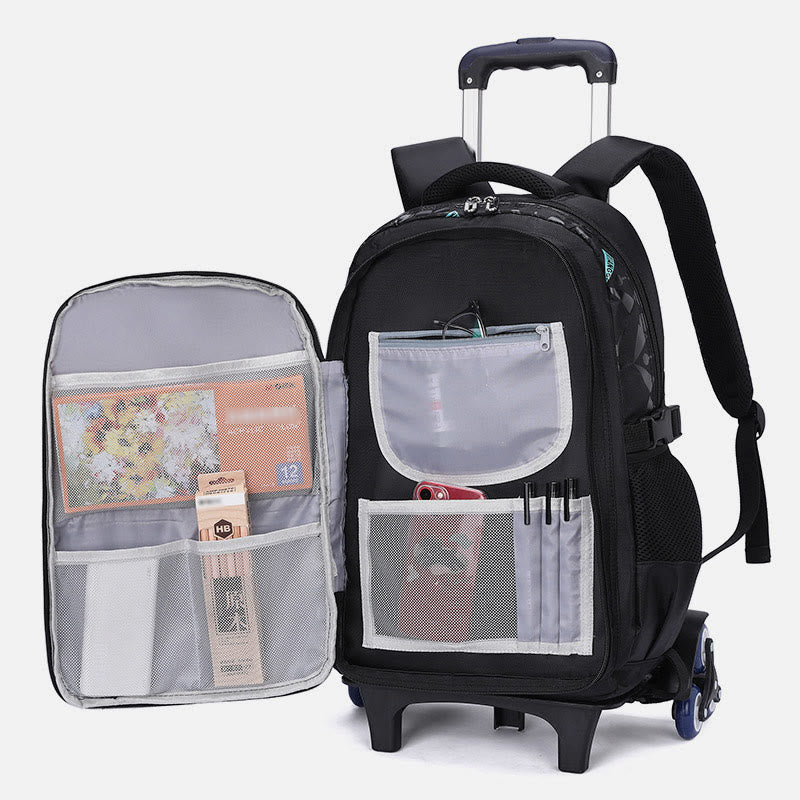 Rolling Wheels Rucksack Multifunktionale Reise-Büchertasche für Teenager Studenten