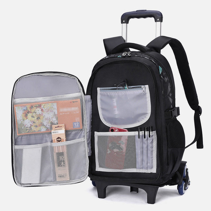 Rolling Wheels Rucksack Multifunktionale Reise-Büchertasche für Teenager Studenten