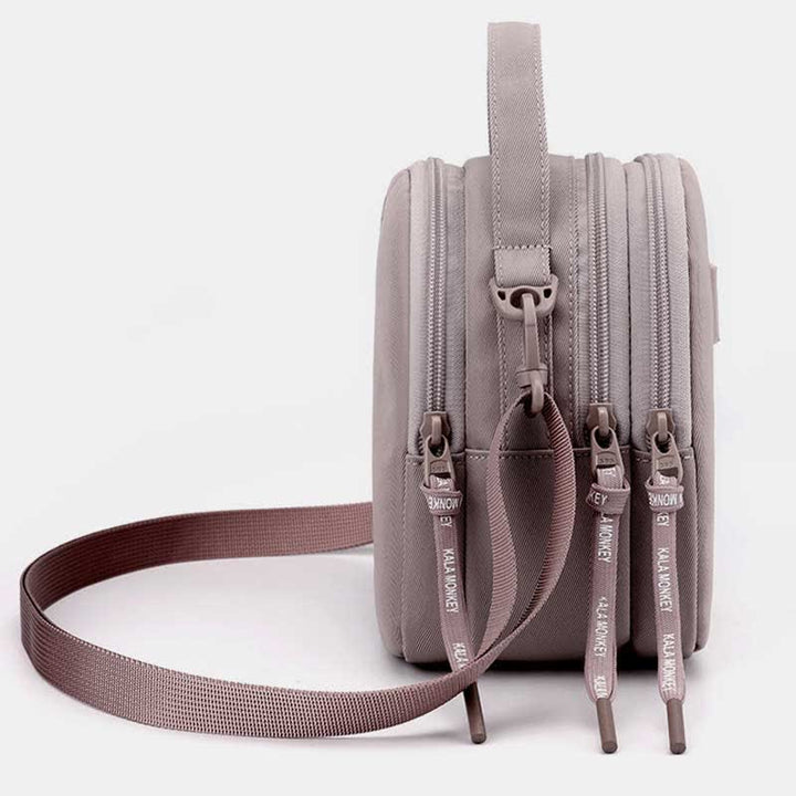 Umhängetasche mit dreifachem Reißverschluss für Damen, wasserdichte Mini-Reisehandtasche