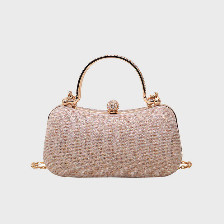 Abendtasche für Damen, funkelnde, tragbare Umhängetasche mit Strasssteinen und Kette