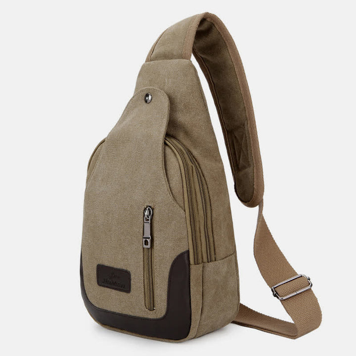 Schultertasche aus Segeltuch für Herren, für Outdoor-Reisen, Camping, Brust, Tagesrucksack
