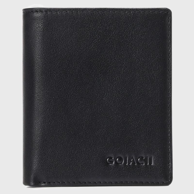 Herren Vertikale Brieftasche RFID Blocking Bifold Leder Sanfte Geldbörse