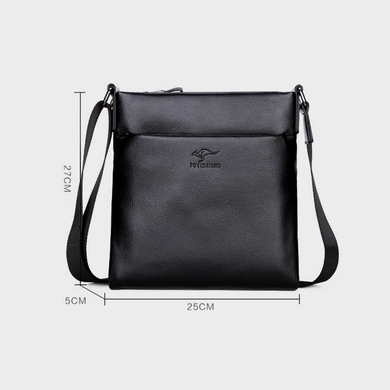 Business-Umhängetasche für Herren, einfache vertikale Tasche aus weichem Leder