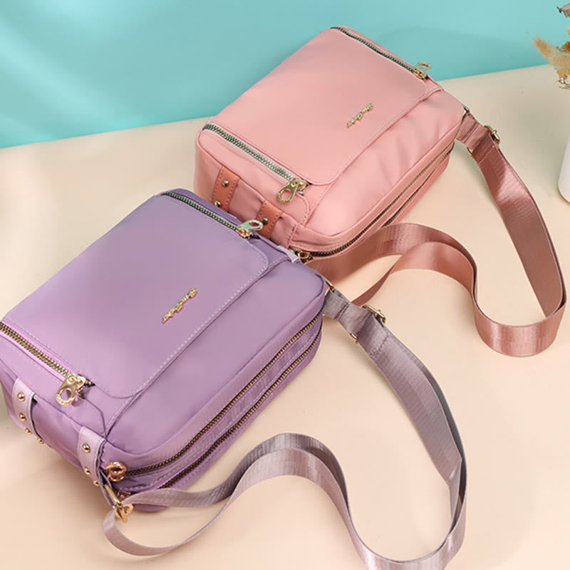 Umhängetasche für Damen, einfache, helle Farbe, wasserdichte Nylontasche