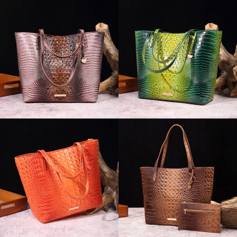 Tragetasche für Damen, tägliches Retro-Taschenset mit Krokodilmuster