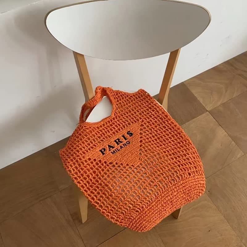 Strandtasche für Damen, gestrickte Retro-Handtasche mit ausgehöhlter Öffnung - image 14