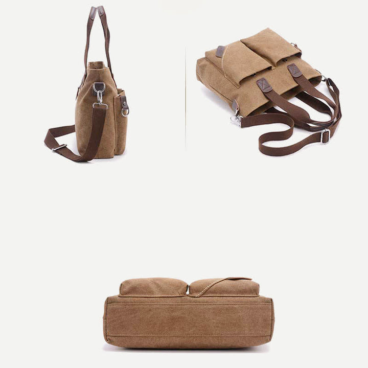 Canvas-Umhängetasche für Damen und Herren, Retro, lässige Handtasche, Arbeitstasche