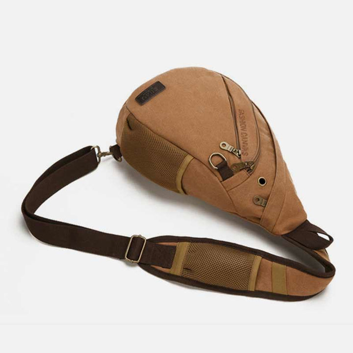 Canvas Brusttasche Herren Minimalistische Reise Große Schultertasche
