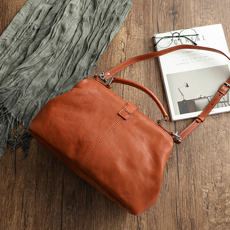 Handgemachte Retro-Handtasche aus echtem Leder