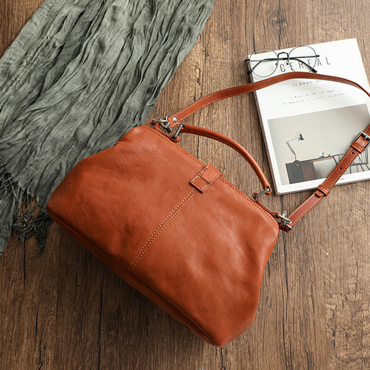 Handgemachte Retro-Handtasche aus echtem Leder