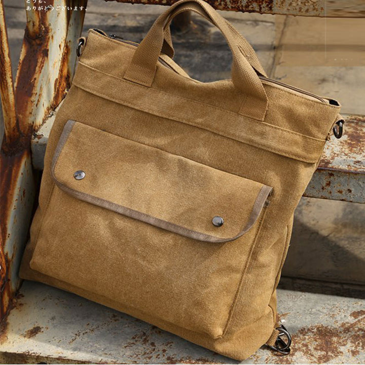 Multifunktionale Canvas-Handtasche mit großem Fassungsvermögen, Rucksack für Damen und Herren, Umhängetasche