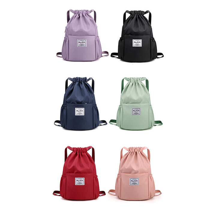 Wasserdichte String Bag Faltbarer Sport Gym Kordelzug Rucksack mit Seitentasche