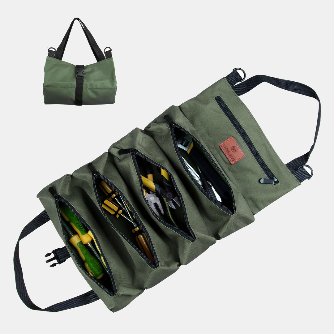 Werkzeug-Rolltasche-Organizer, robuste Werkzeug-Handtasche mit 5 Werkzeugtaschen