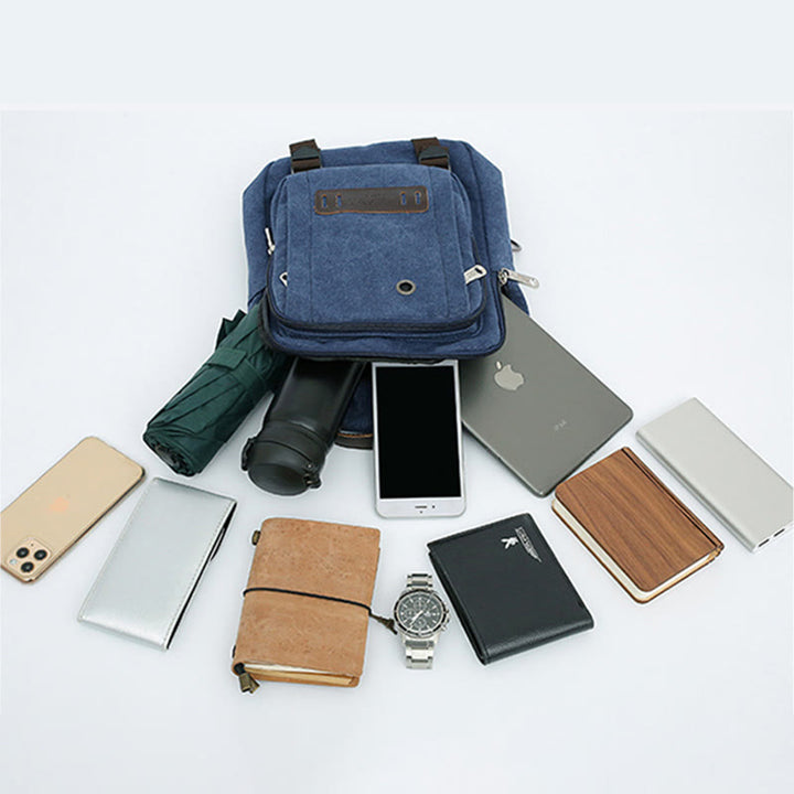 Schultertasche für Herren, Outdoor, lässig, Retro, Umhängetasche, Brusttasche