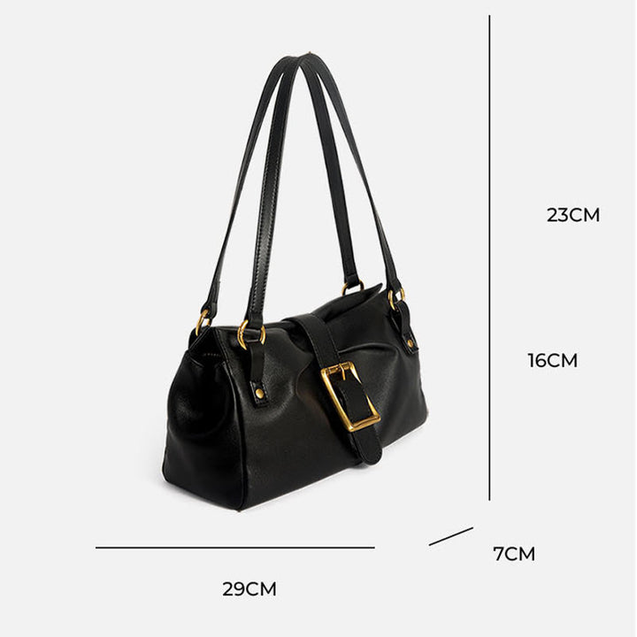 Klassische Unterarmtasche im Retro-Stil für Damen, Schultertasche aus echtem Leder