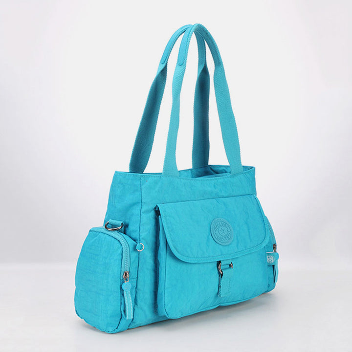 Damen Umhängetasche, leichte Schultertasche aus Nylon mit mehreren Taschen und Reißverschluss