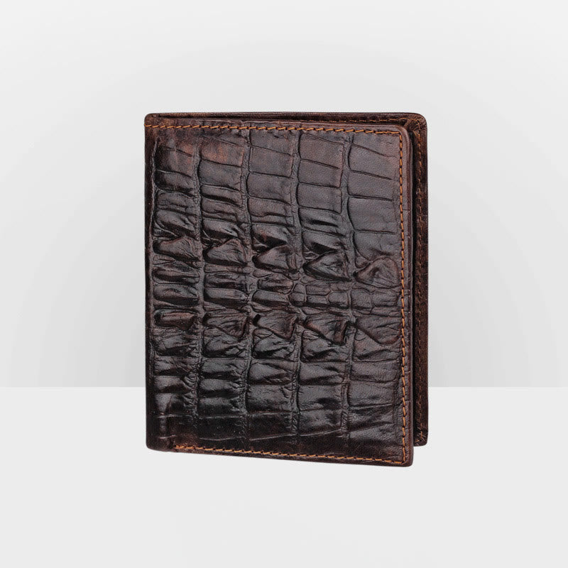 Echtes Leder Krokodil Gravur Brieftasche Retro Bifold Brieftasche