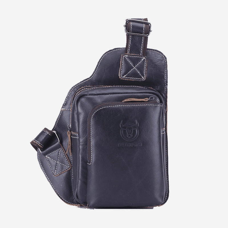 Schultertasche aus echtem Leder mit großem Fassungsvermögen