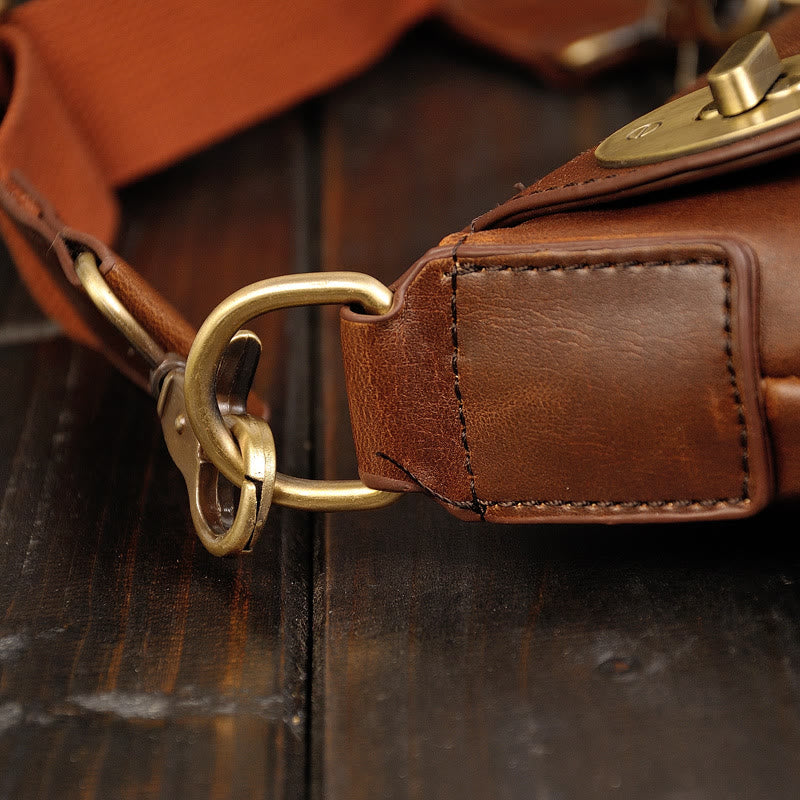 Umhängetasche für Herren, Business, einfache Umhängetasche aus Retro-Leder