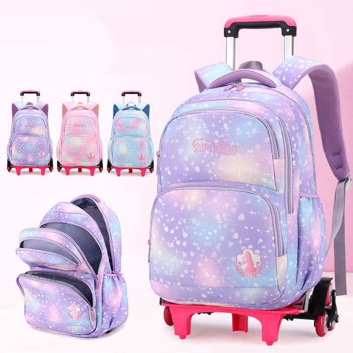 Robuster Schulrucksack aus Nylon mit Rollen, Schultasche für Kinder