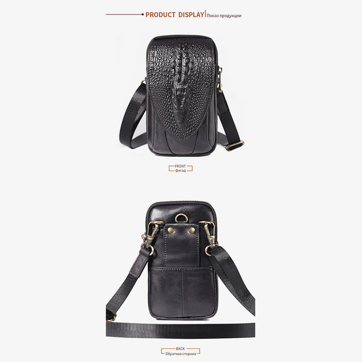 Handytasche aus Leder für Herren, langlebig, multifunktional, zum Tragen auf dem Gürtel, Hüfttasche