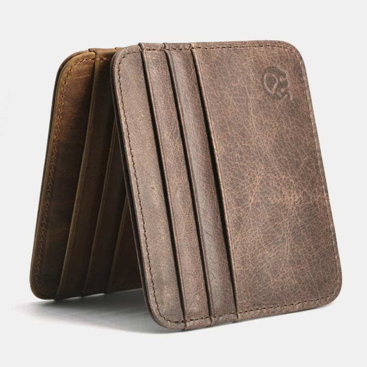 Schlanke minimalistische Vordertasche Brieftasche aus echtem Leder Kartenhalter Kartenetui - image 5