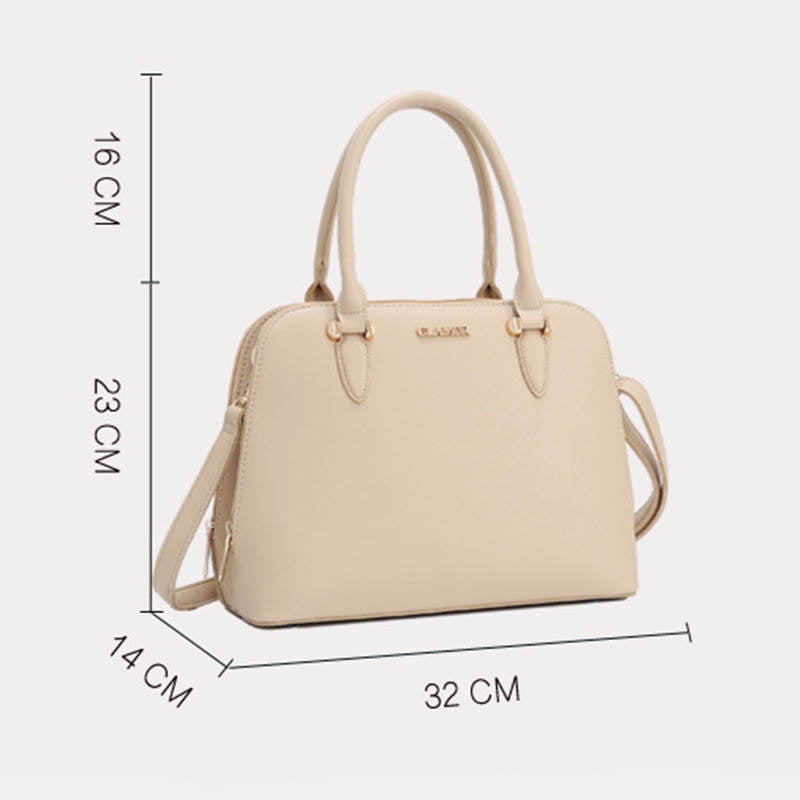Solide Multi-Carry-Handtasche mit Muschel-Print