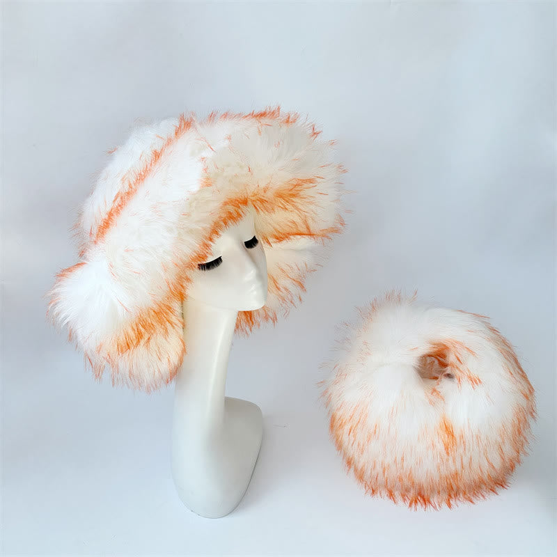 Kunstpelz weiche Huttasche Set für Frauen Winter Dating
