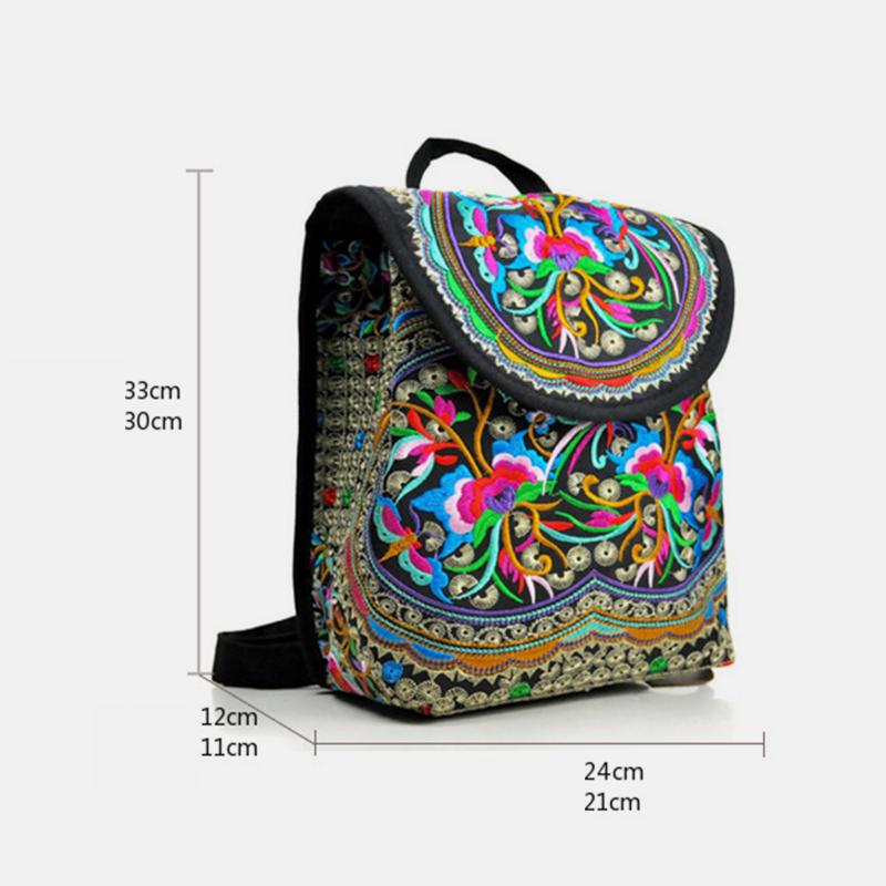 Reiserucksack mit ethnischer Vintage-Stickerei