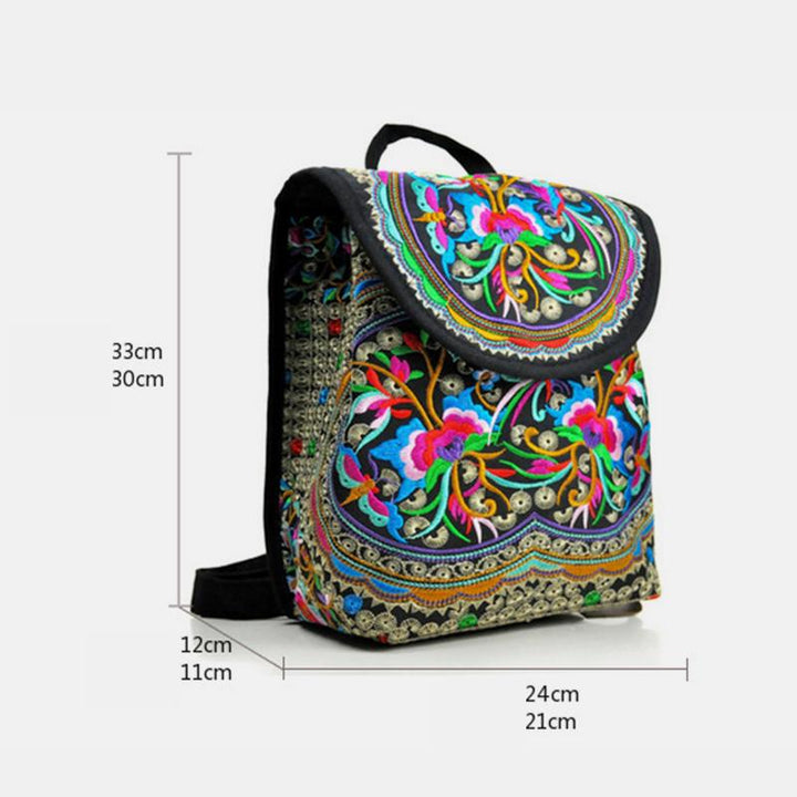 Reiserucksack mit ethnischer Vintage-Stickerei