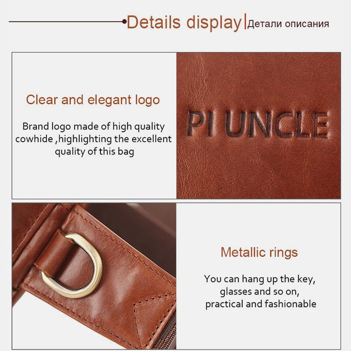 Vintage Multi-Carry Schultertasche aus echtem Leder