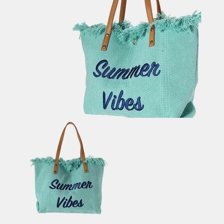 Canvas-Einkaufstasche, Sommer-Signatur, extragroße Schulterhandtasche, Geldbörsen