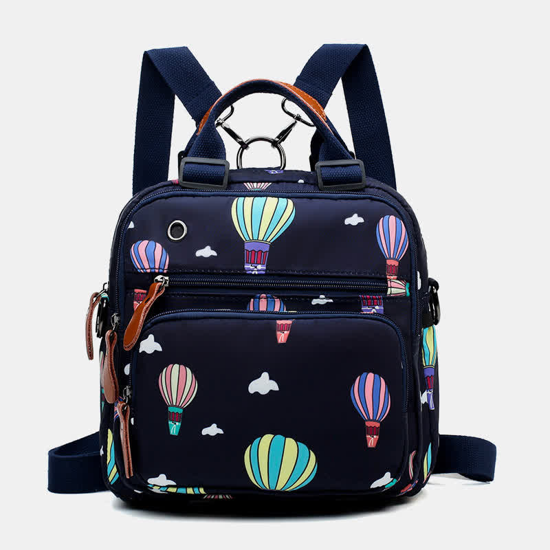 Multifunktionaler wasserdichter Rucksack mit Blumendruck, Wickeltasche mit Blumenmuster, Umhängetasche 